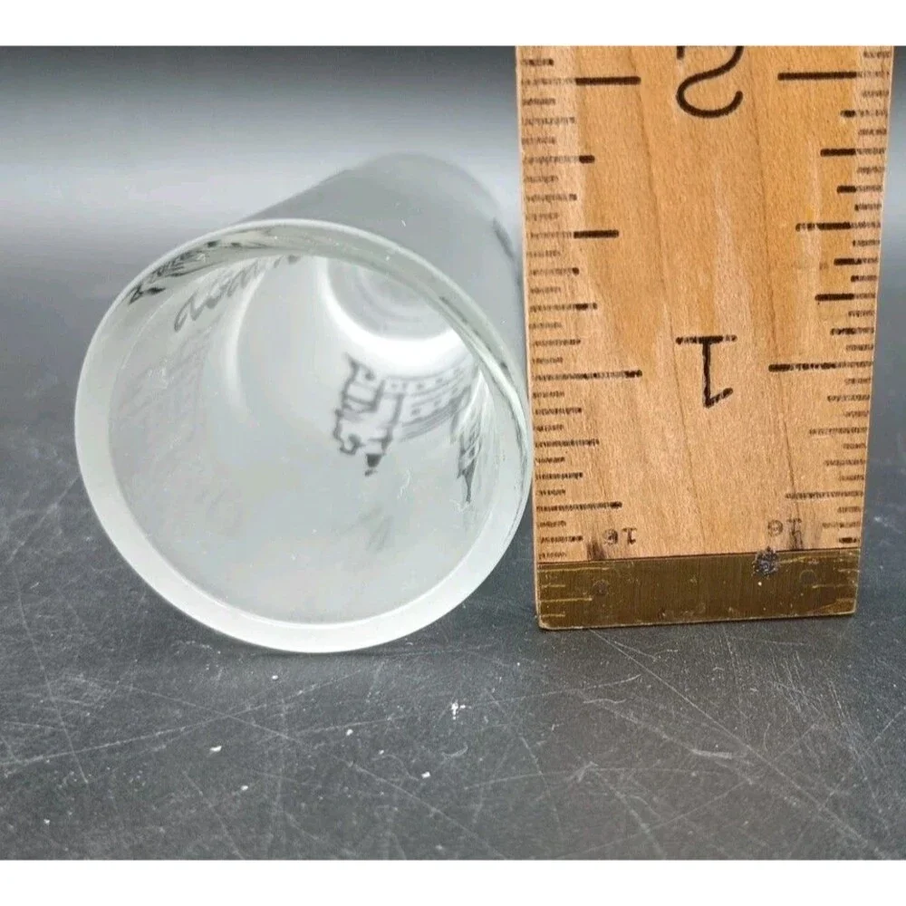 Vtg Brussels Amsterdam Souvenir Frosted Tall Shot Glass